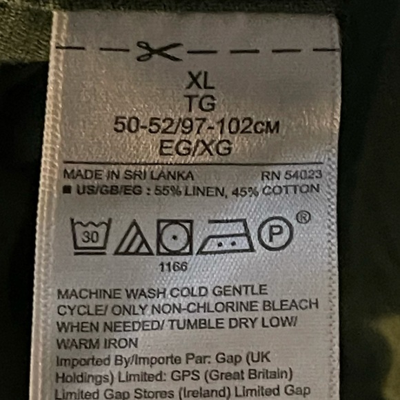 GAP Linen-Blend Green Long Sleeve Button Up XL - Picture 4 of 5